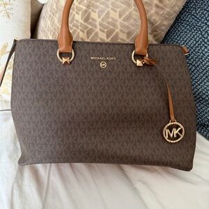 Michael Kors Brown Monogram Satchel